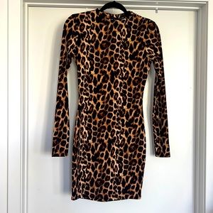 Naked wardrobe long sleeve bodycon dress